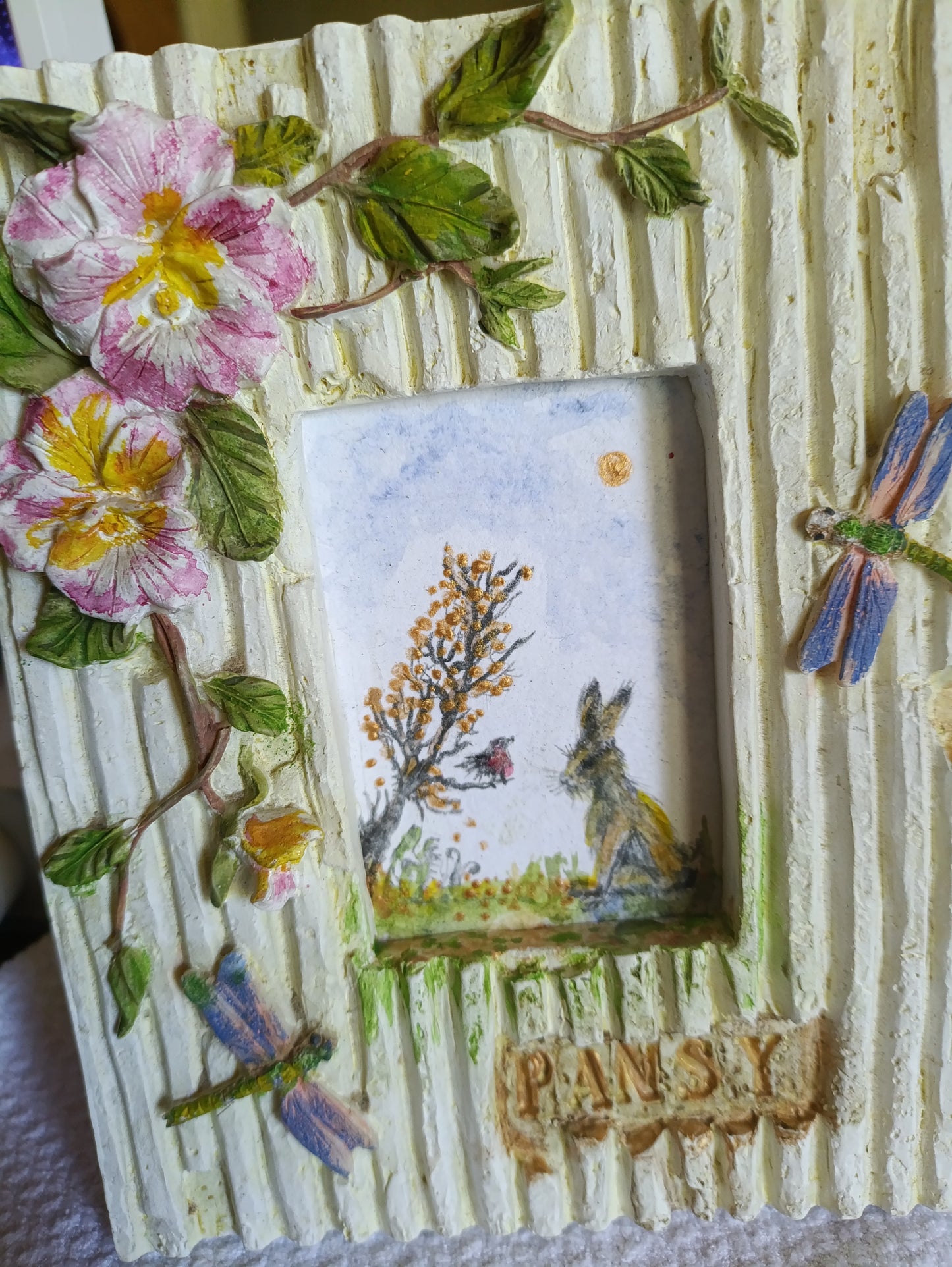 Pansy Beautiful Framed Original Hare