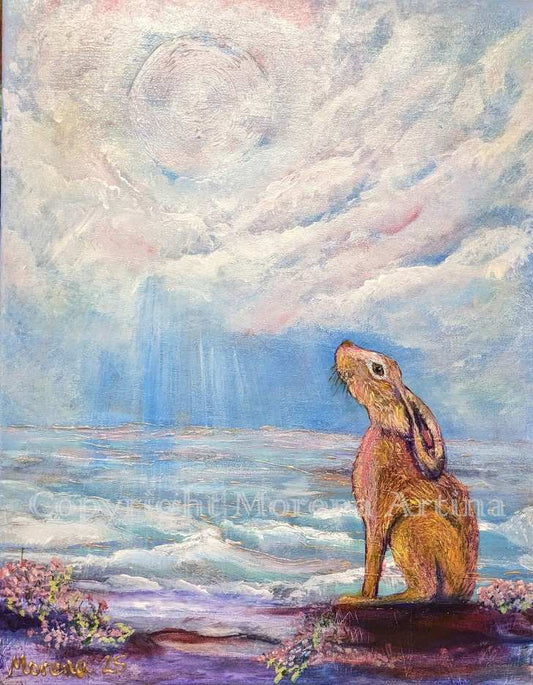 "Sea Thrift Hare" Print - Canvas / Print / Poster various sizes, from original painting