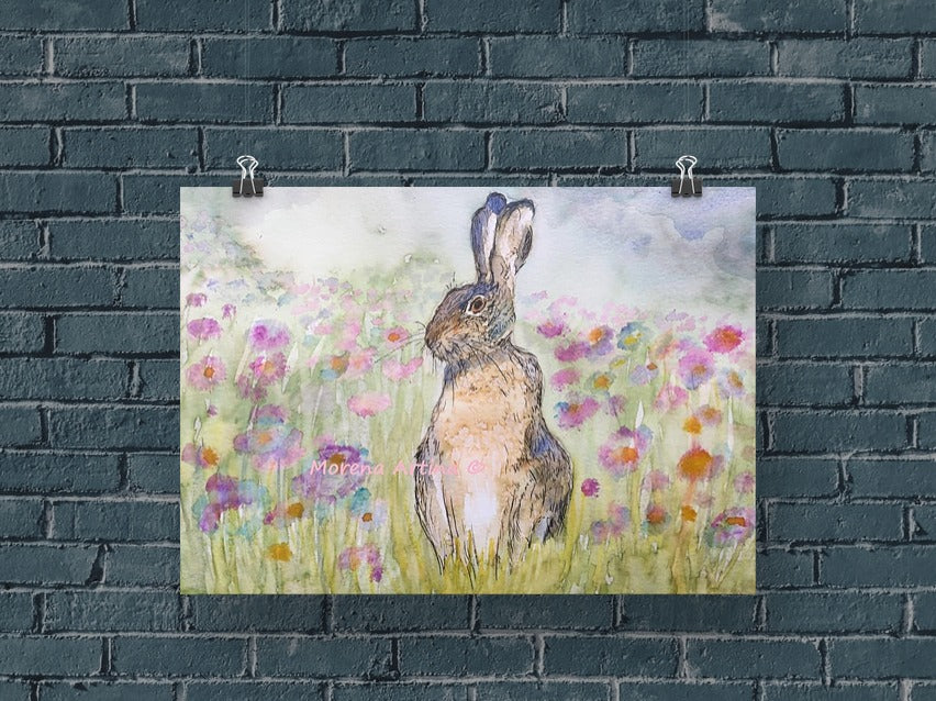 "Cornflower Hare" Print - Canvas / Print / Poster various sizes, from original painting