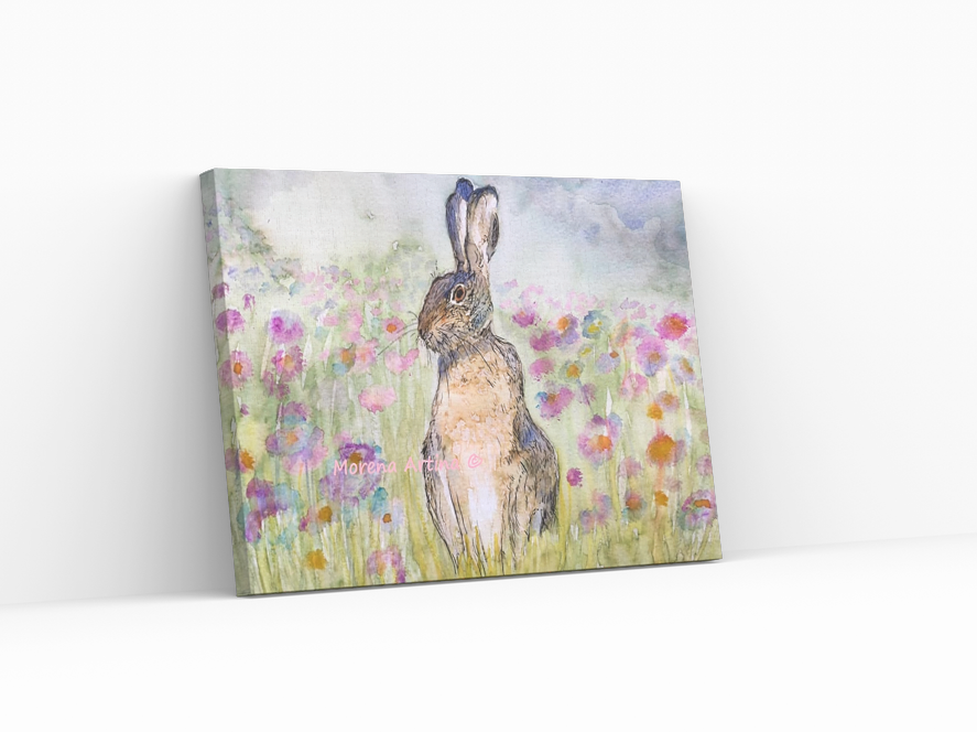 "Cornflower Hare" Print - Canvas / Print / Poster various sizes, from original painting