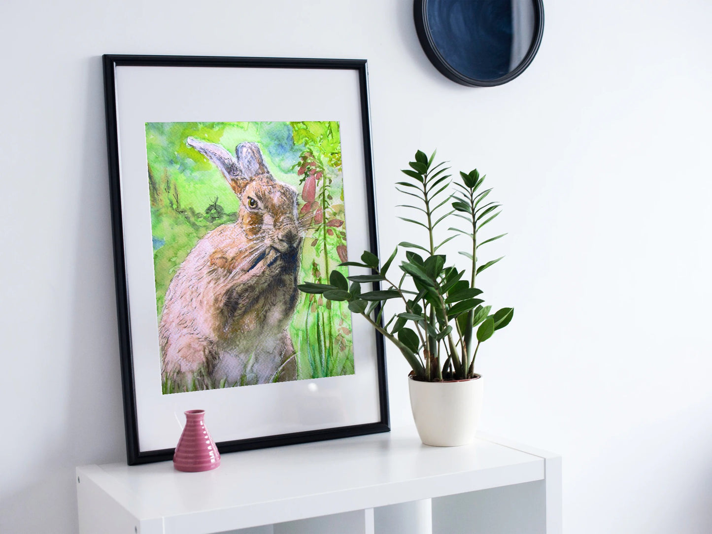 "Foxglove Hare Washing" Print - Canvas / Print / Poster various sizes, from original painting