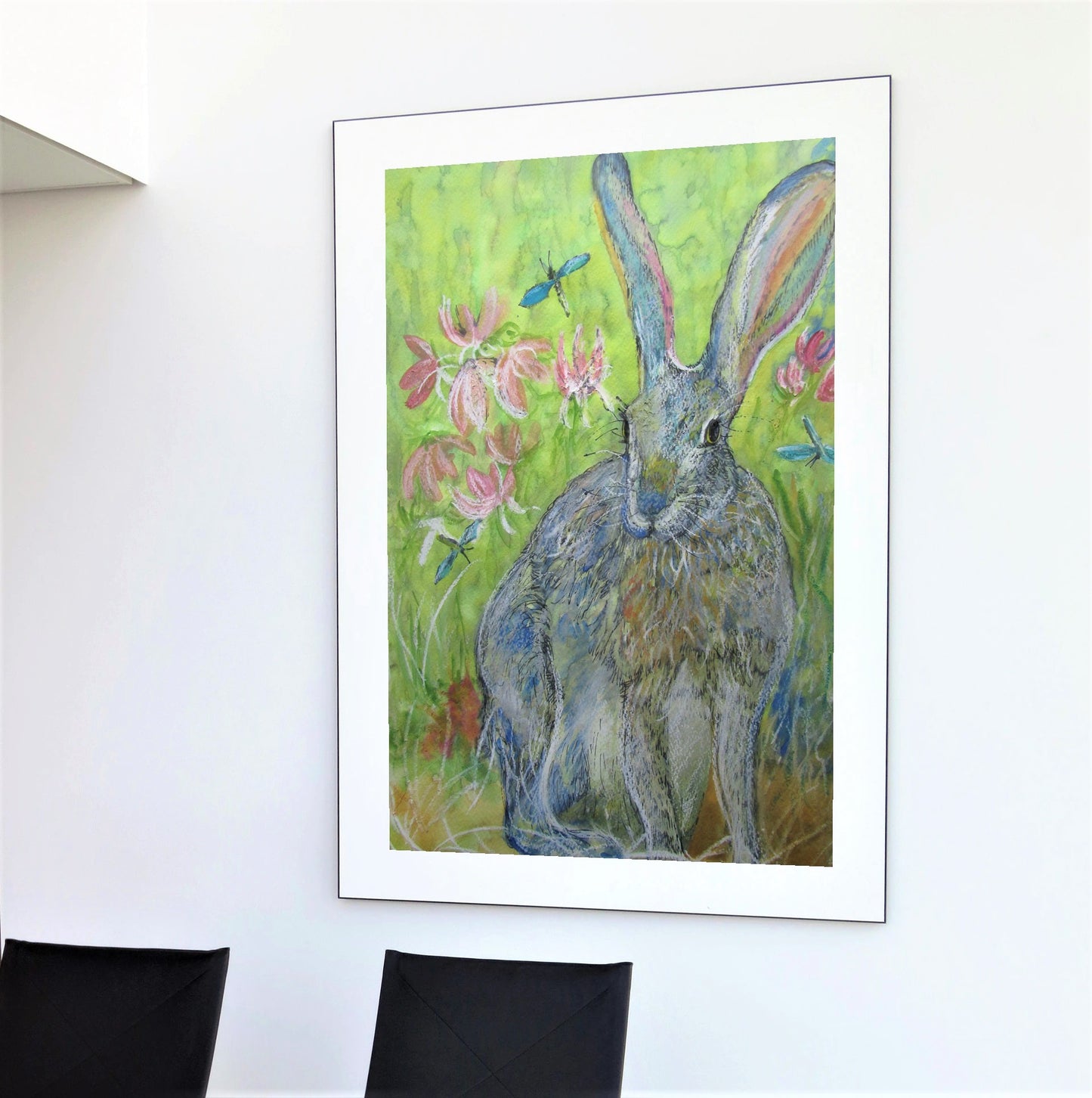 "Hare and Dragonflies" Print - Canvas / Print / Poster various sizes, from original painting