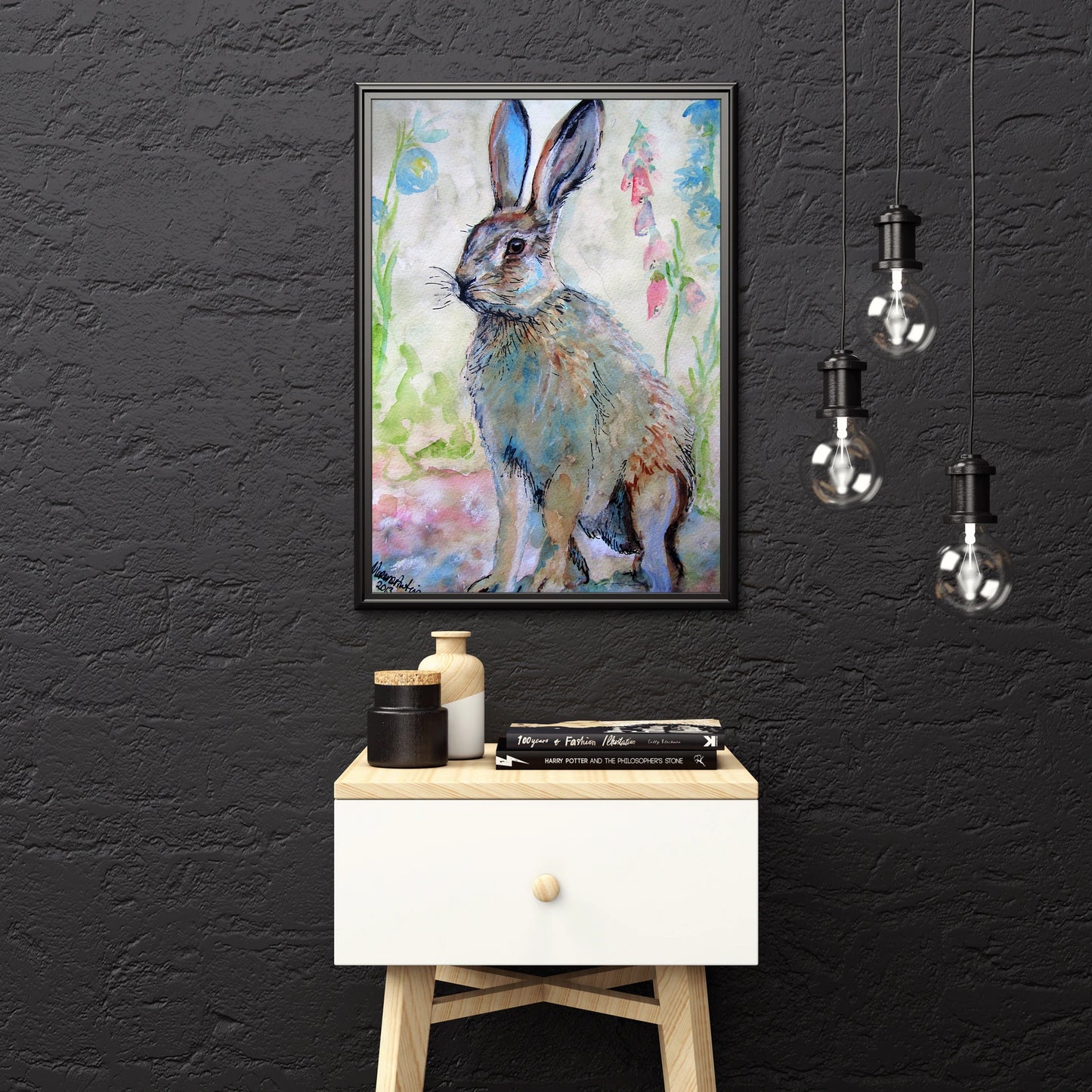 "Vintage Hare" Print - Canvas / Print / Poster various sizes, from original painting