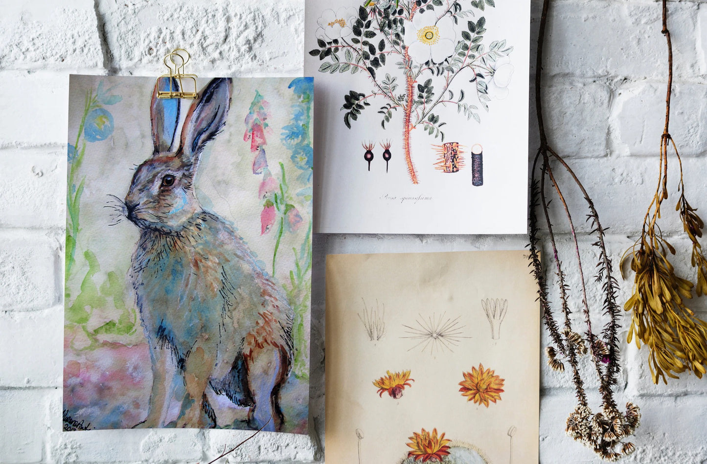 "Vintage Hare" Print - Canvas / Print / Poster various sizes, from original painting