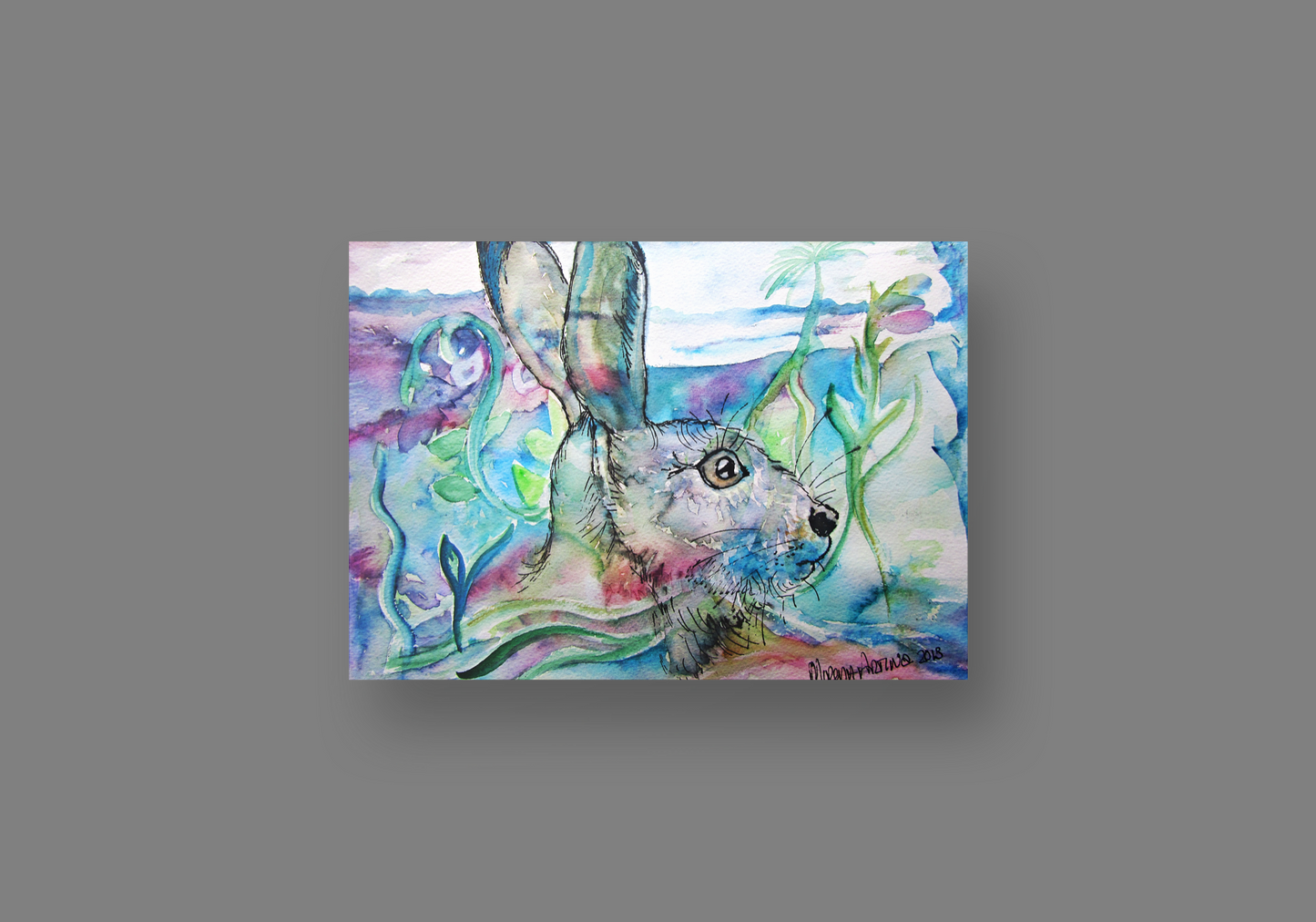 "Tropical Ocean Hare" Print - Canvas / Print / Poster various sizes, from original painting