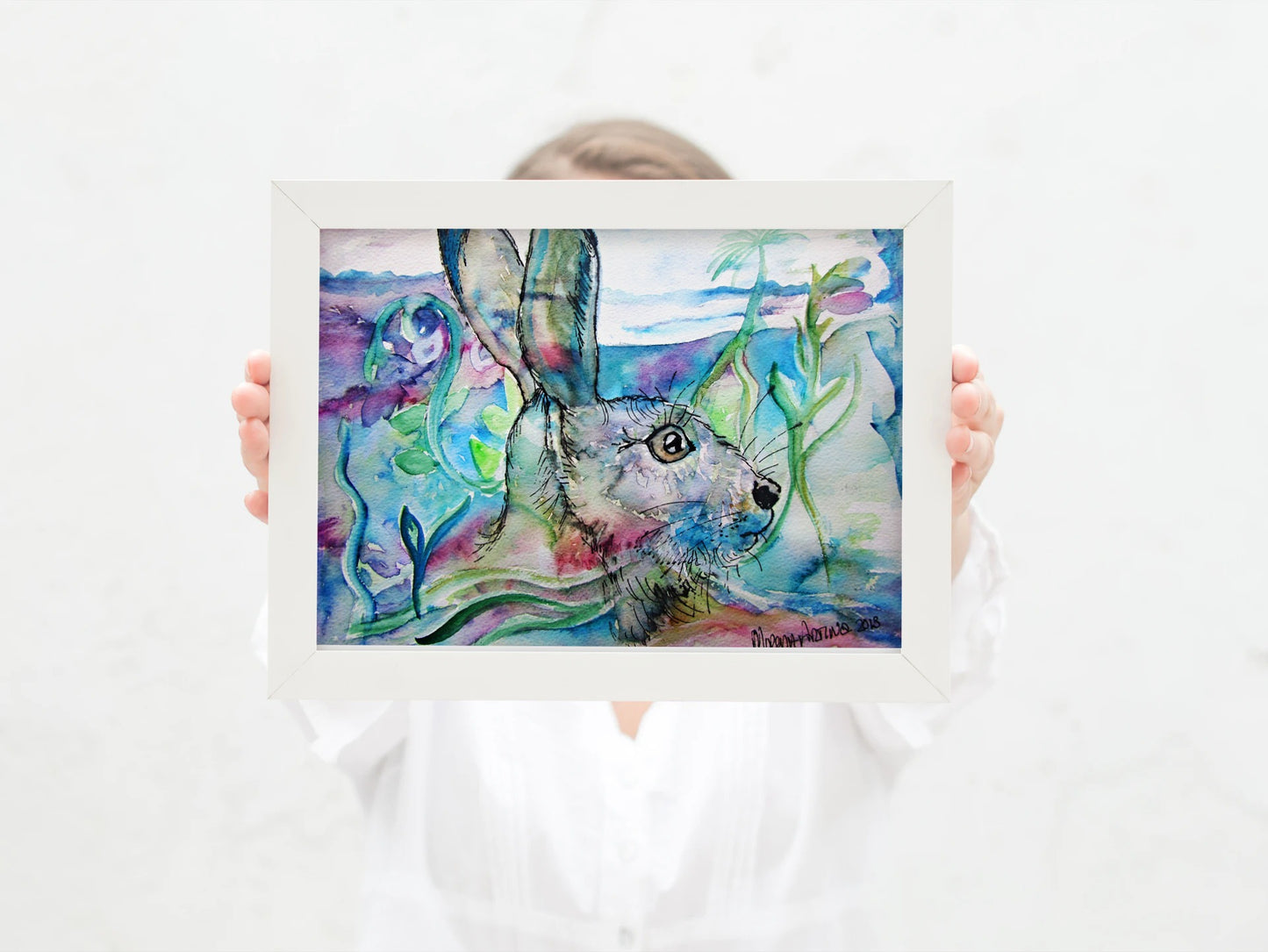 "Tropical Ocean Hare" Print - Canvas / Print / Poster various sizes, from original painting