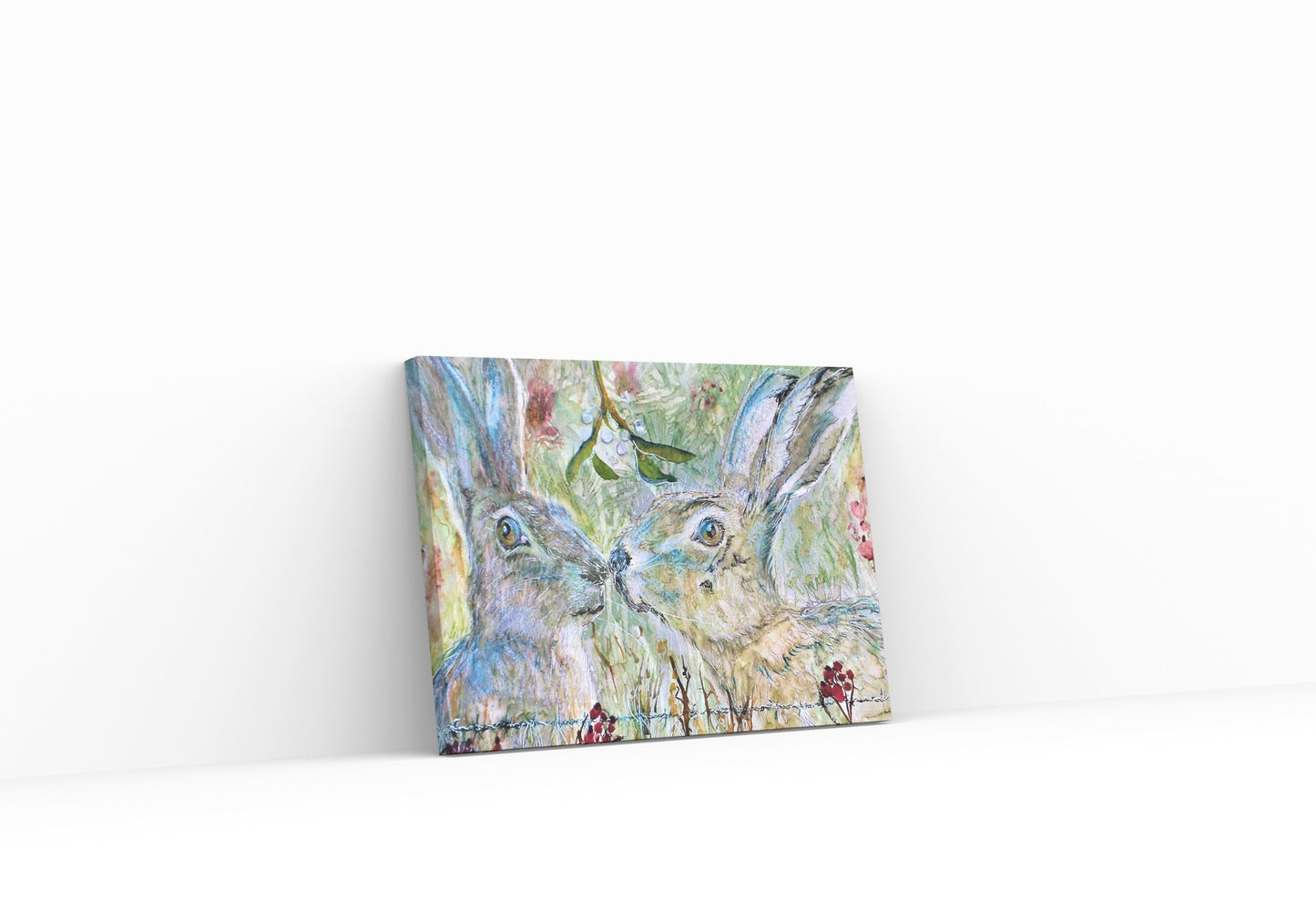 "Kissing Hares" Print - Canvas / Print / Poster various sizes, from original painting