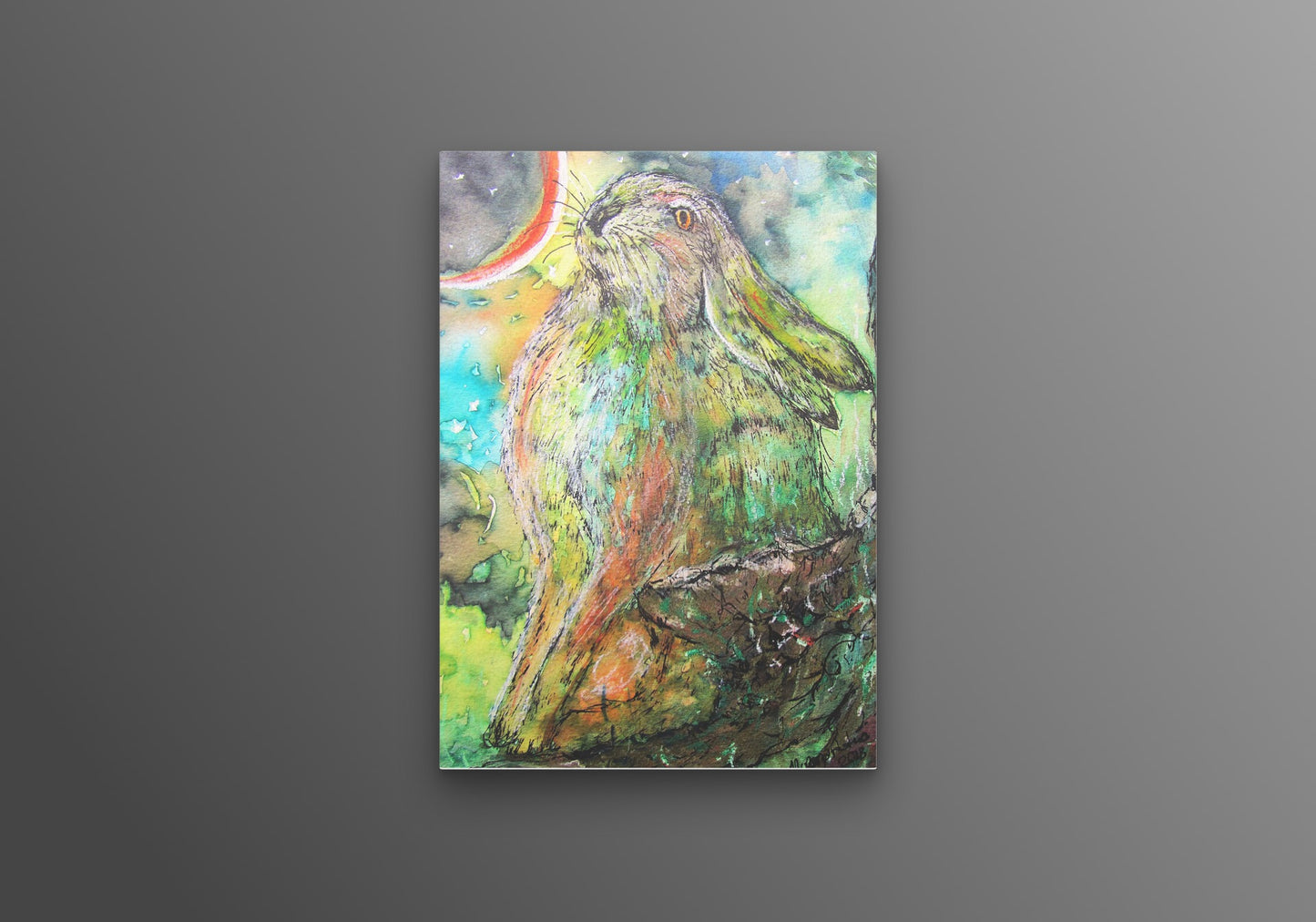 "Moongazing Hare" Print - Canvas / Print / Poster various sizes, from original painting