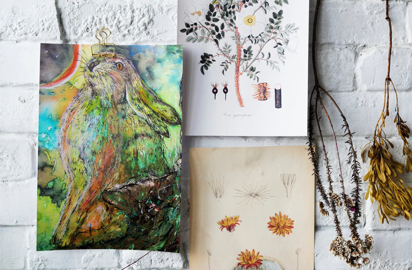 "Moongazing Hare" Print - Canvas / Print / Poster various sizes, from original painting