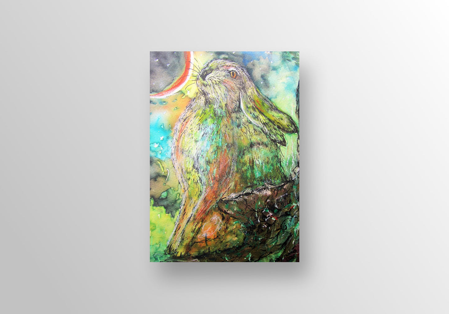 "Moongazing Hare" Print - Canvas / Print / Poster various sizes, from original painting