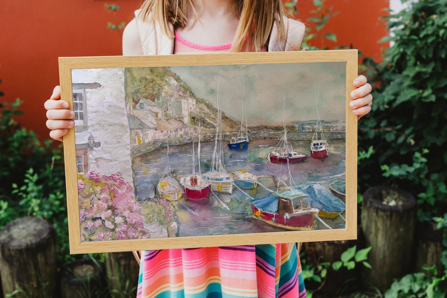 "Polperro" Print - Cornish seaside - Canvas / Print / Poster various sizes, from original painting