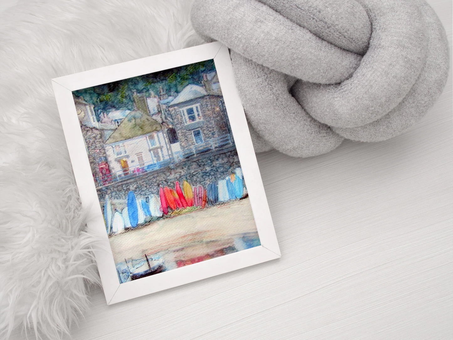 "Mousehole" Print - Cornish seaside - Canvas / Print / Poster various sizes, from original painting