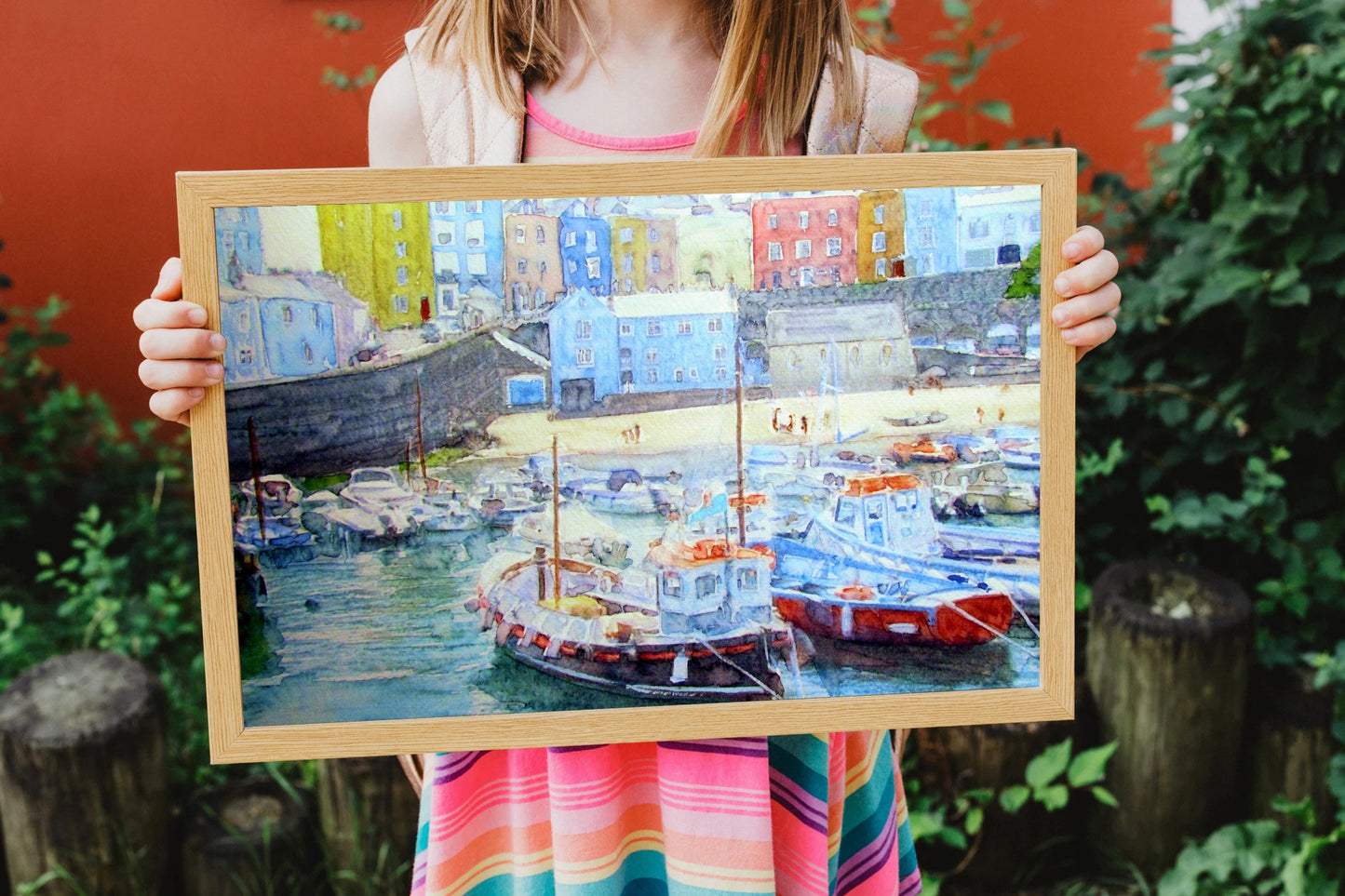 "Tenby" Print - Cornish seaside - Canvas / Print / Poster various sizes, from original painting