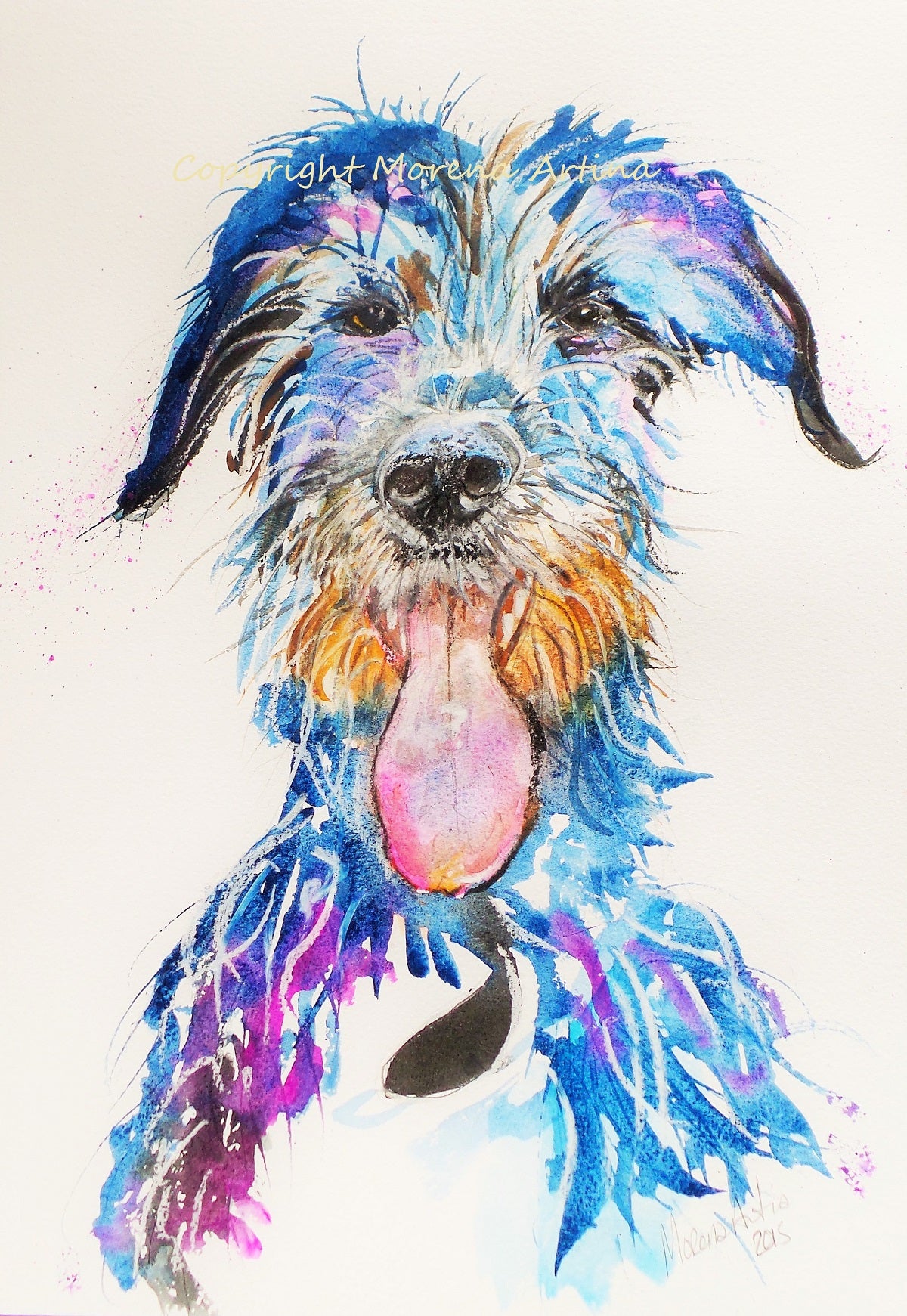 "Lovely Lurcher" Print - Canvas / Print / Poster various sizes, from original painting