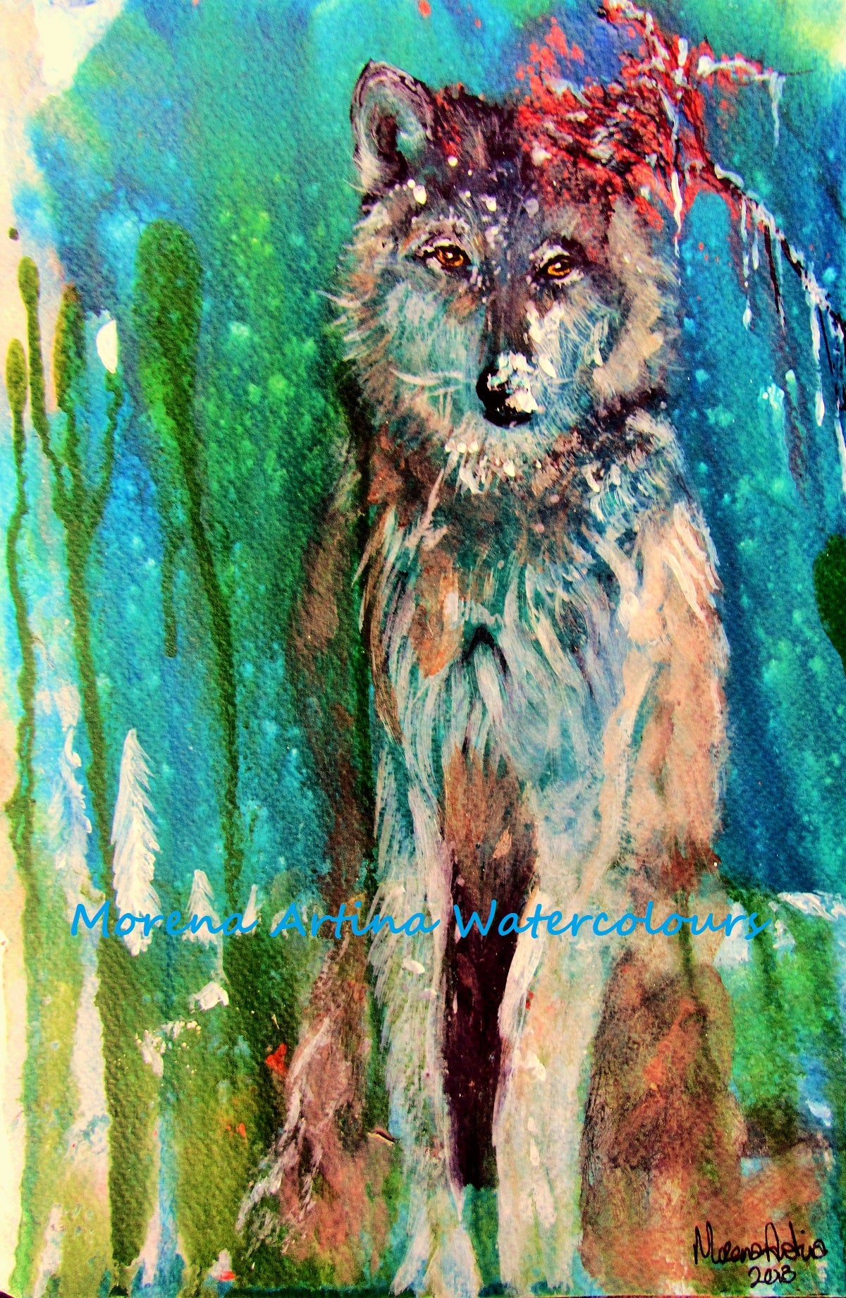 "Wolf" Print - Canvas / Print / Poster various sizes, from original painting